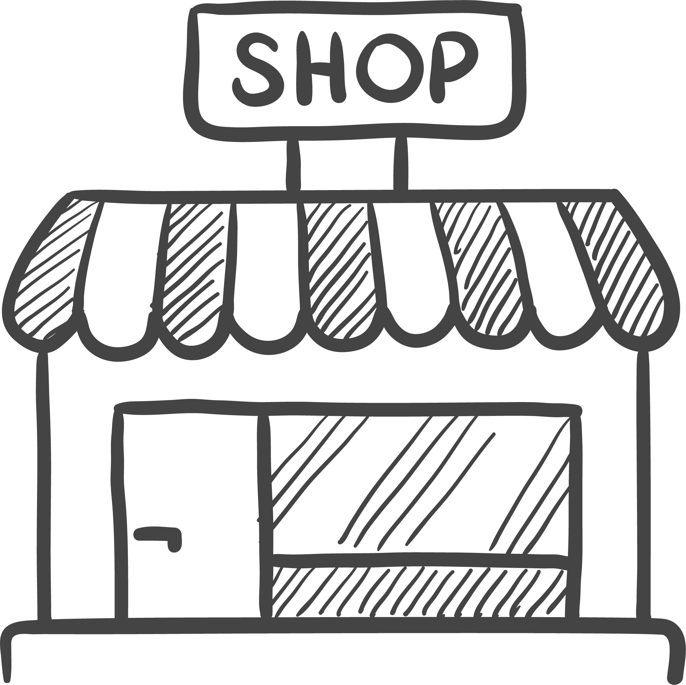 Sketch icon of shop store front