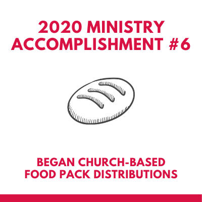 2020 Ministry Accomplishment #6 - Began Church-based Food Pack Distributions