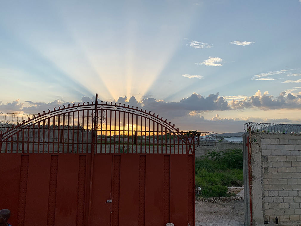 sun shining through the clouds