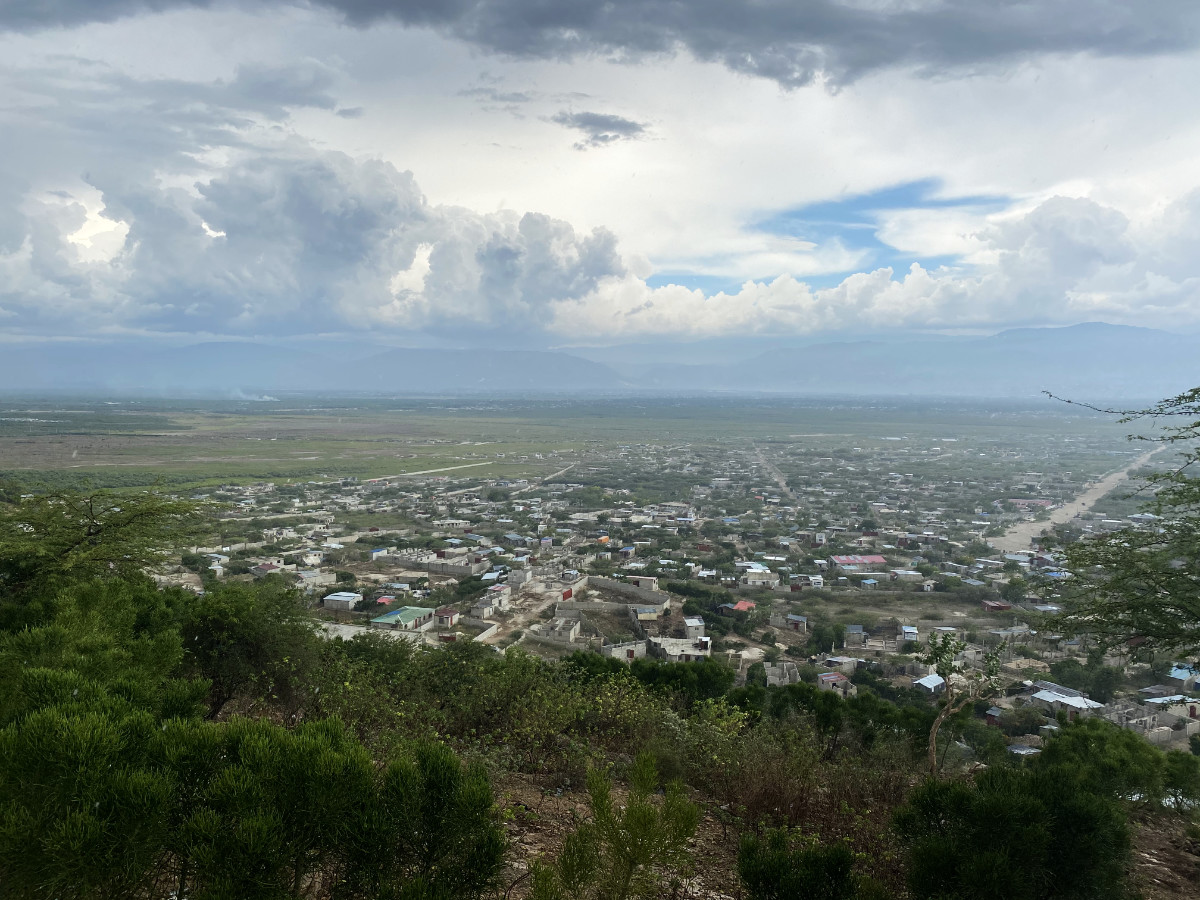 Hillside view of town in Haiti