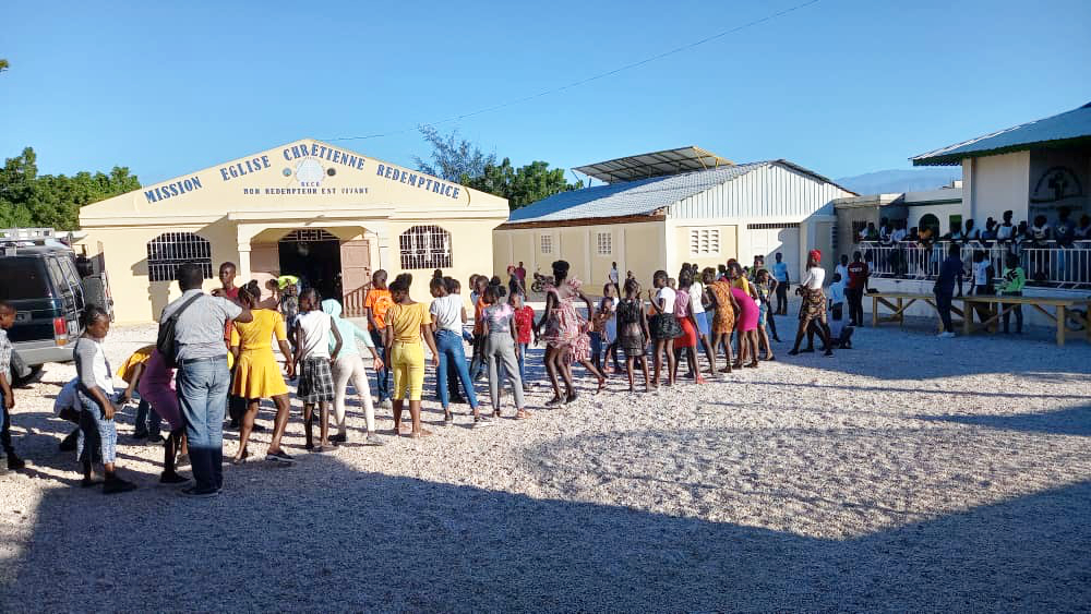 children playing in ministry compound