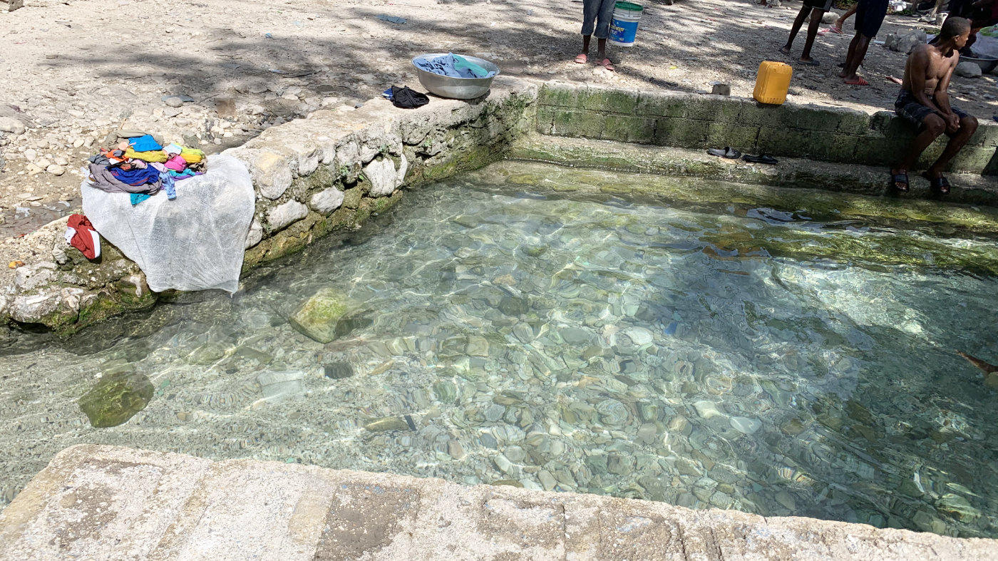 water for bathing washing in Haiti