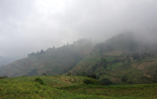 haiti landscape green hills covered in mist