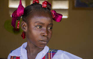 Haitian school girl in her school uniform