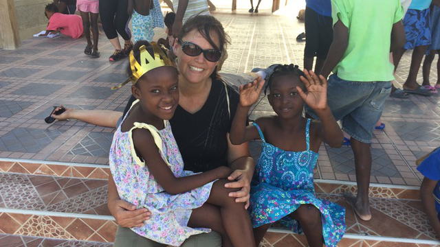 Female volunteer and female children