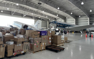 Supplies in a Airplane Transport Airplane Hanger