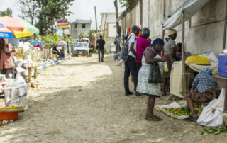 Produce street vendors in Haiti