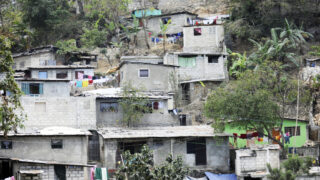 Housing stacked up a hillside in Port-Au-Prince, Haiti.