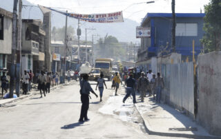 Haitian citizens out and about in the town of Port-Au-Prince.