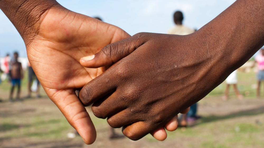 Hatian Children Holding Hands