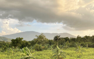 Image of clouds and mountain in distance, Haiti.