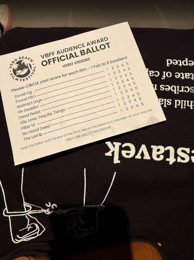 Vero Beach Film Festival ballot.