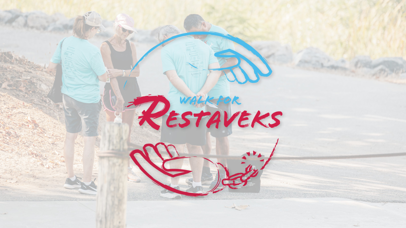 Walk for Restaveks logo in blue and red colors.